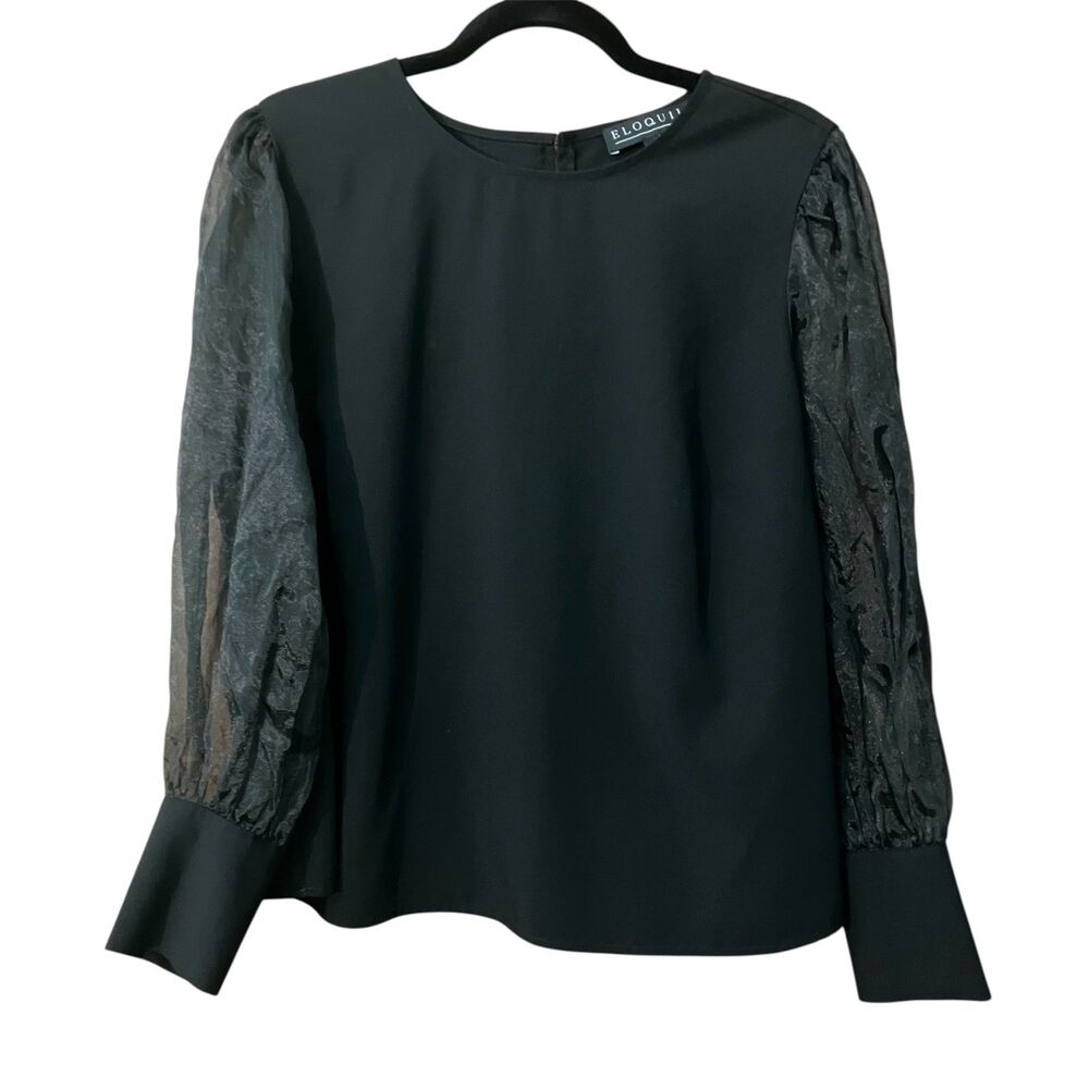 Eloquii sheer long sleeves pullover blouse